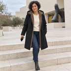Sherpa-Lined Hooded Coat