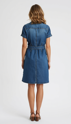 Carol | Short Sleeve Denim Dress