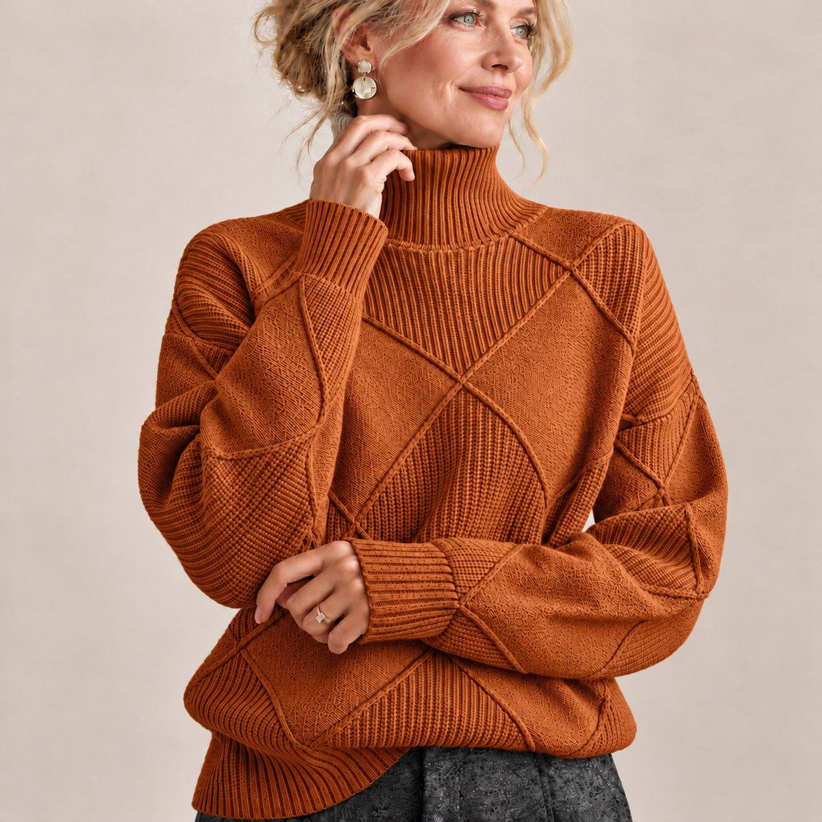 Turtle-Neck Long Sleeve Sweater