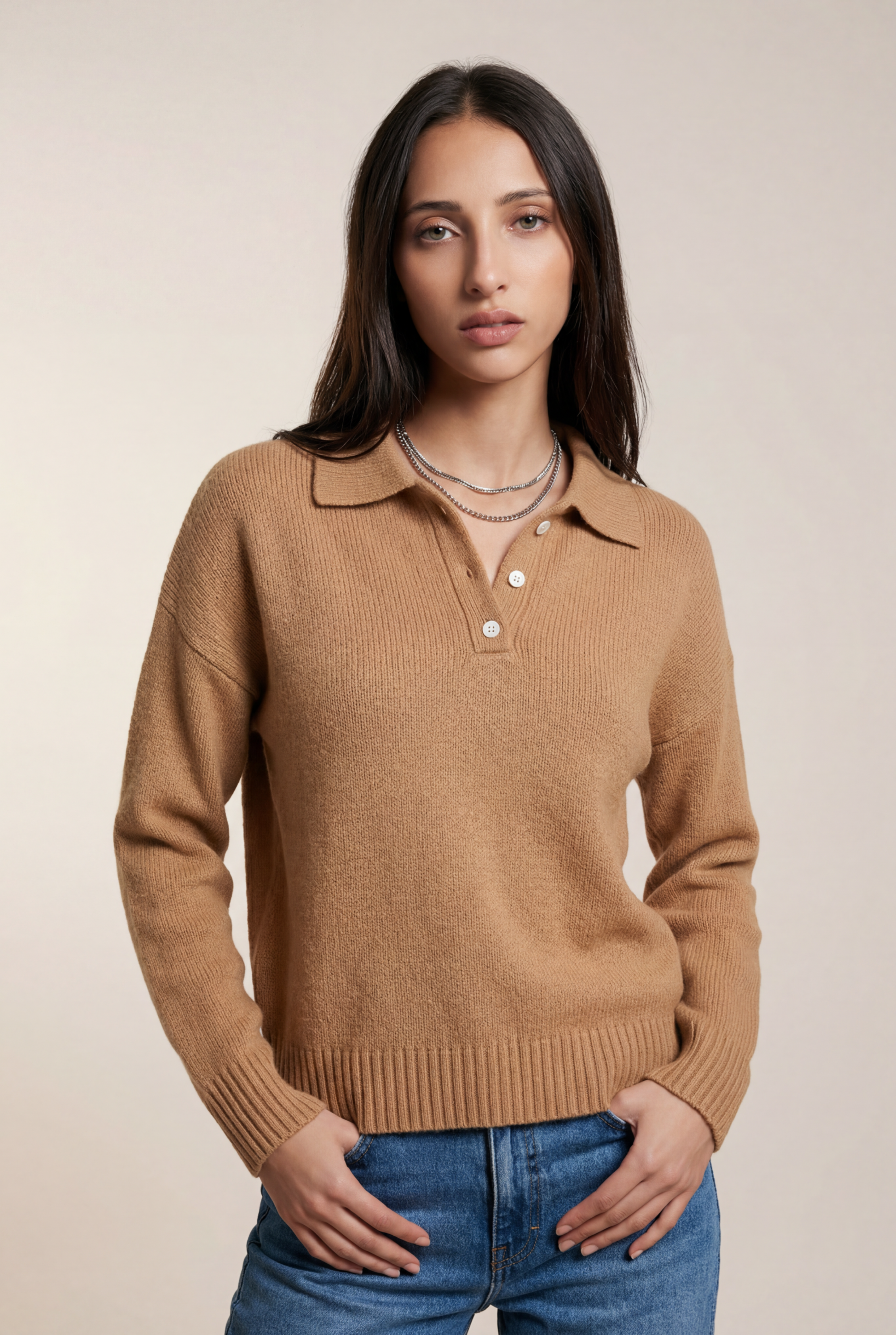 Isabel | Cozy Collared Knit Sweater