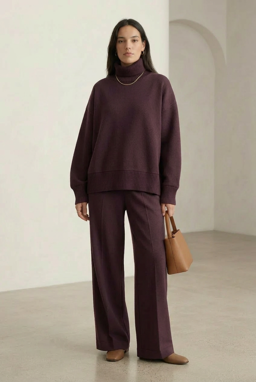 High-Neck and Wide-Leg