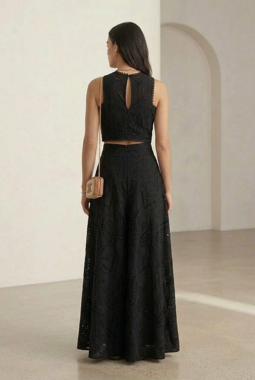 Embroidered Maxi Skirt Set