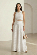 Embroidered Maxi Skirt Set