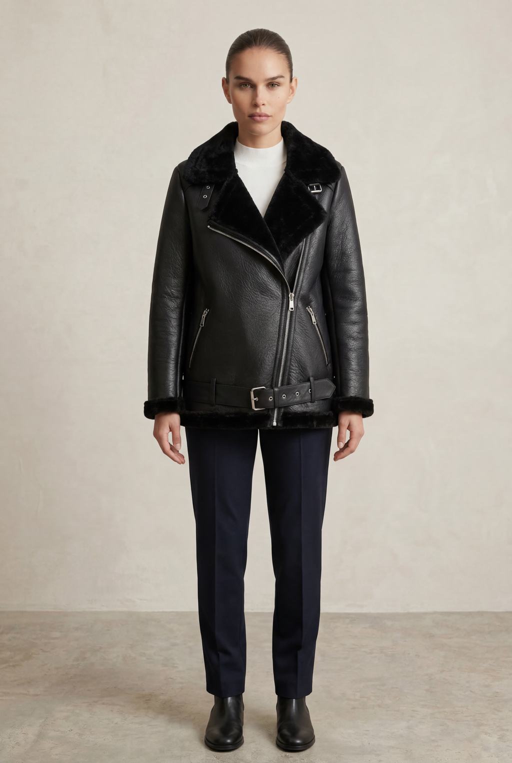 VERA | Shearling Biker Jacket