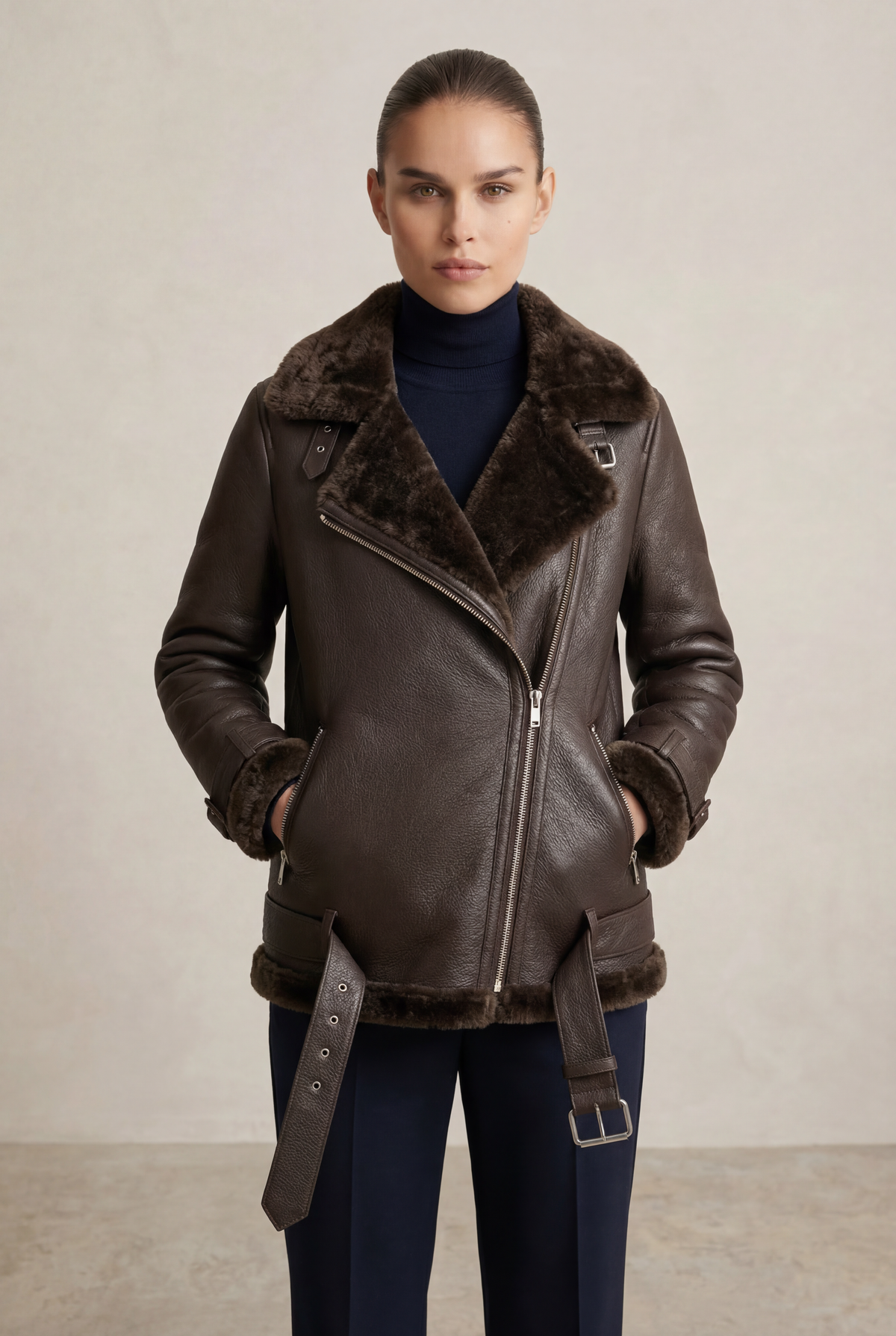 Shearling Biker Jacket