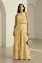Embroidered Maxi Skirt Set