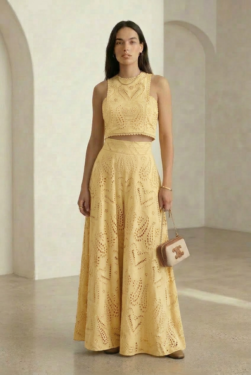 Embroidered Maxi Skirt Set