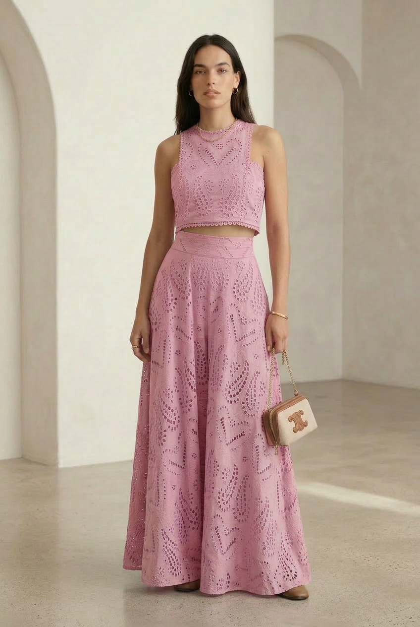 Embroidered Maxi Skirt Set