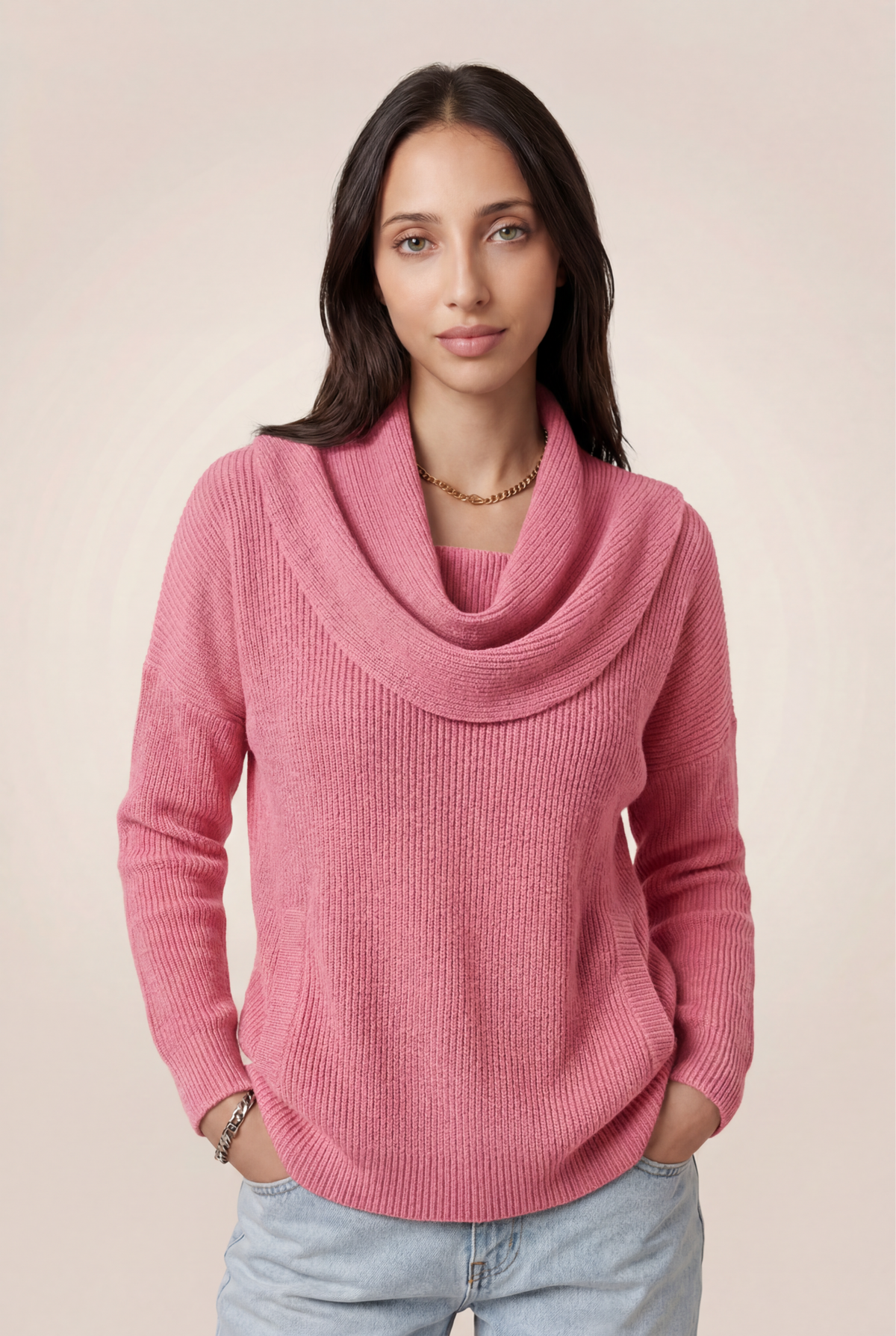 Draped Cowl Neck Sweater