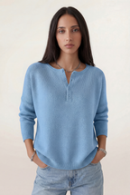 Soft Henley Knit Sweater