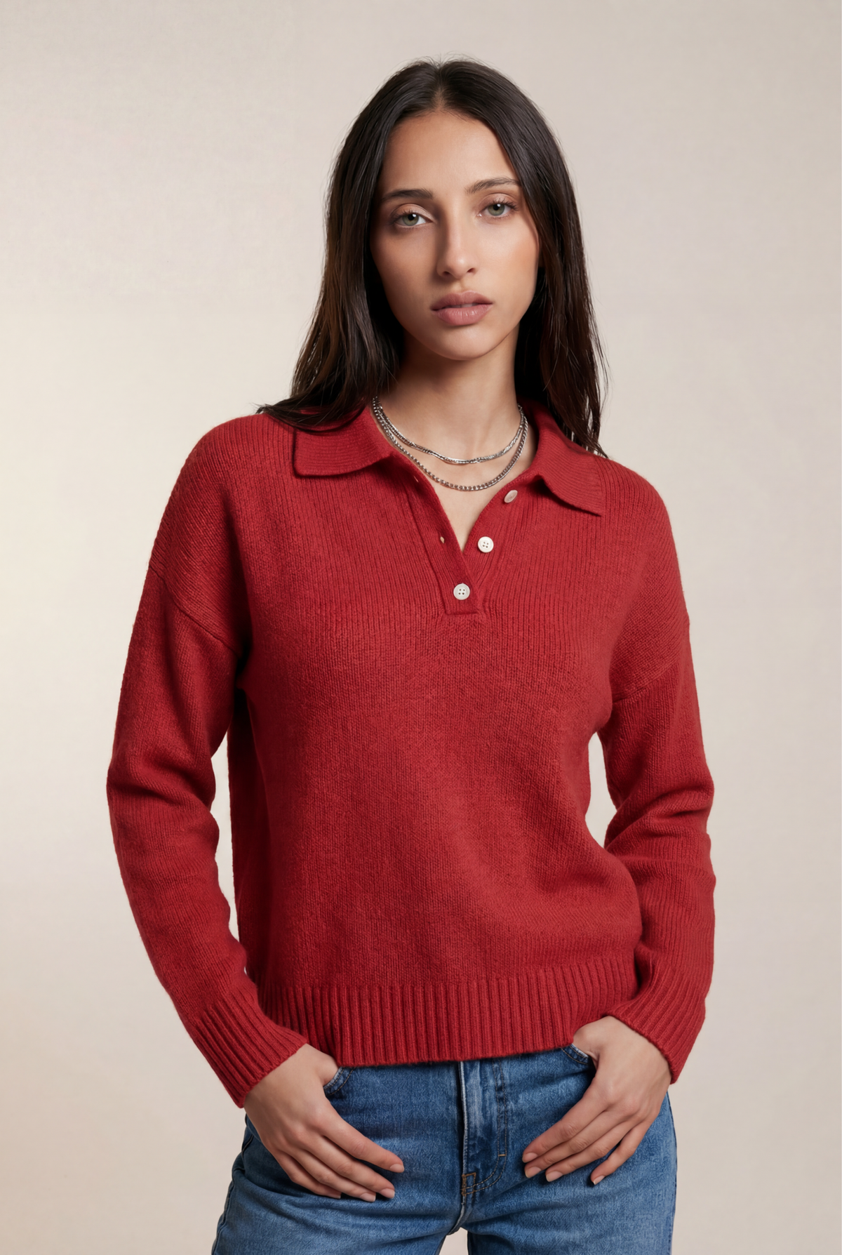 Cozy Collared Knit Sweater