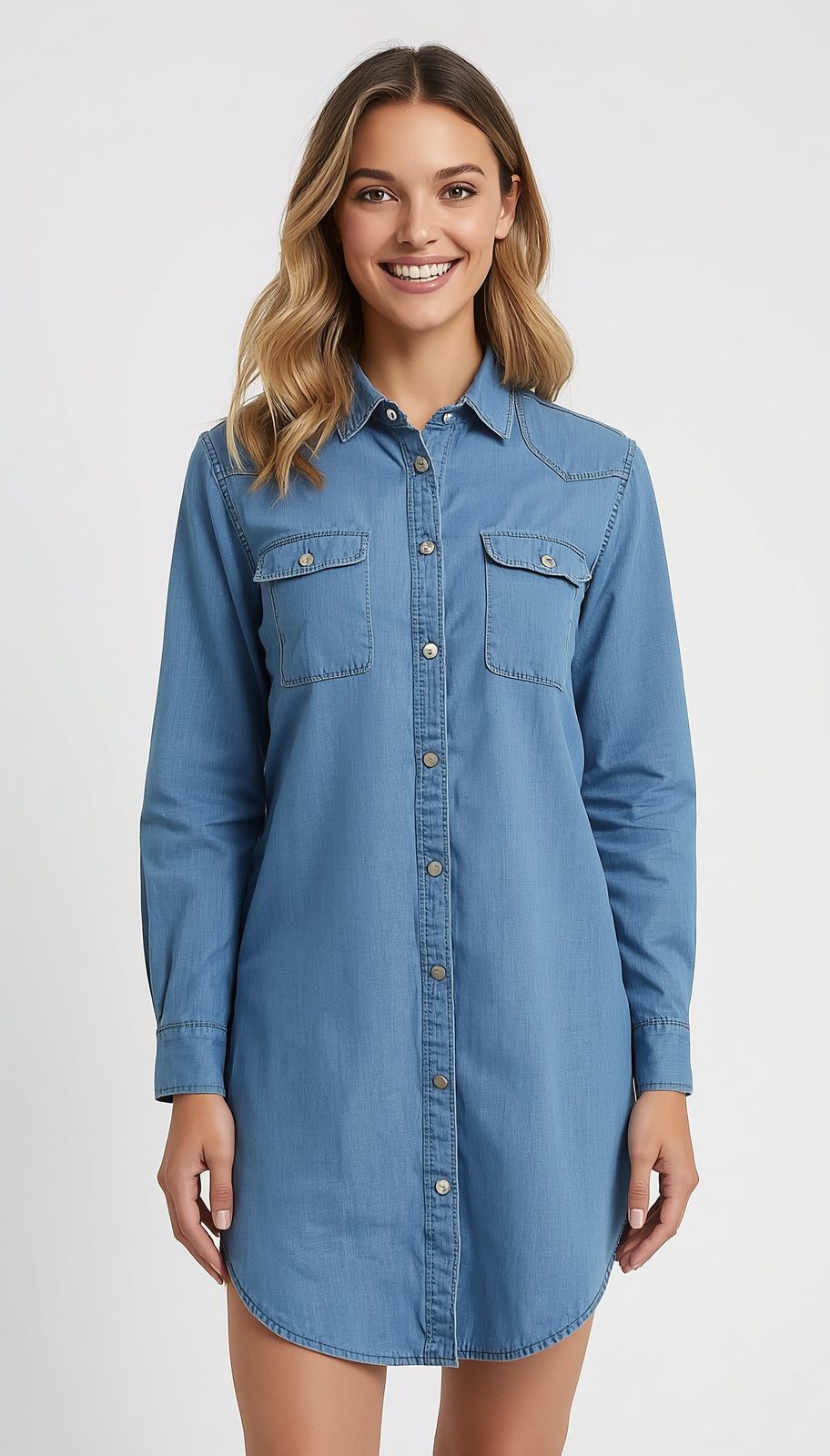 Donna | Casual Elegant Denim Shirt Dress