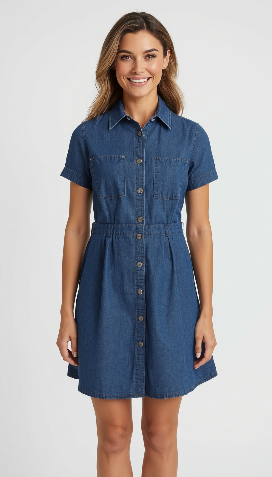 Carol | Short Sleeve Denim Dress