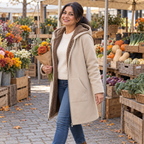 Sherpa-Lined Hooded Coat