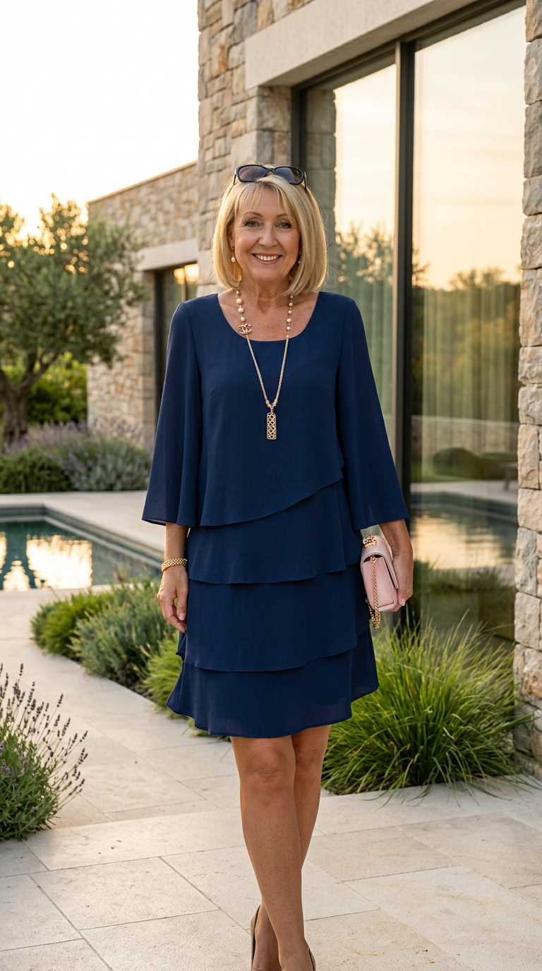 Catherine | Elegant Comfort Ruffle Dress