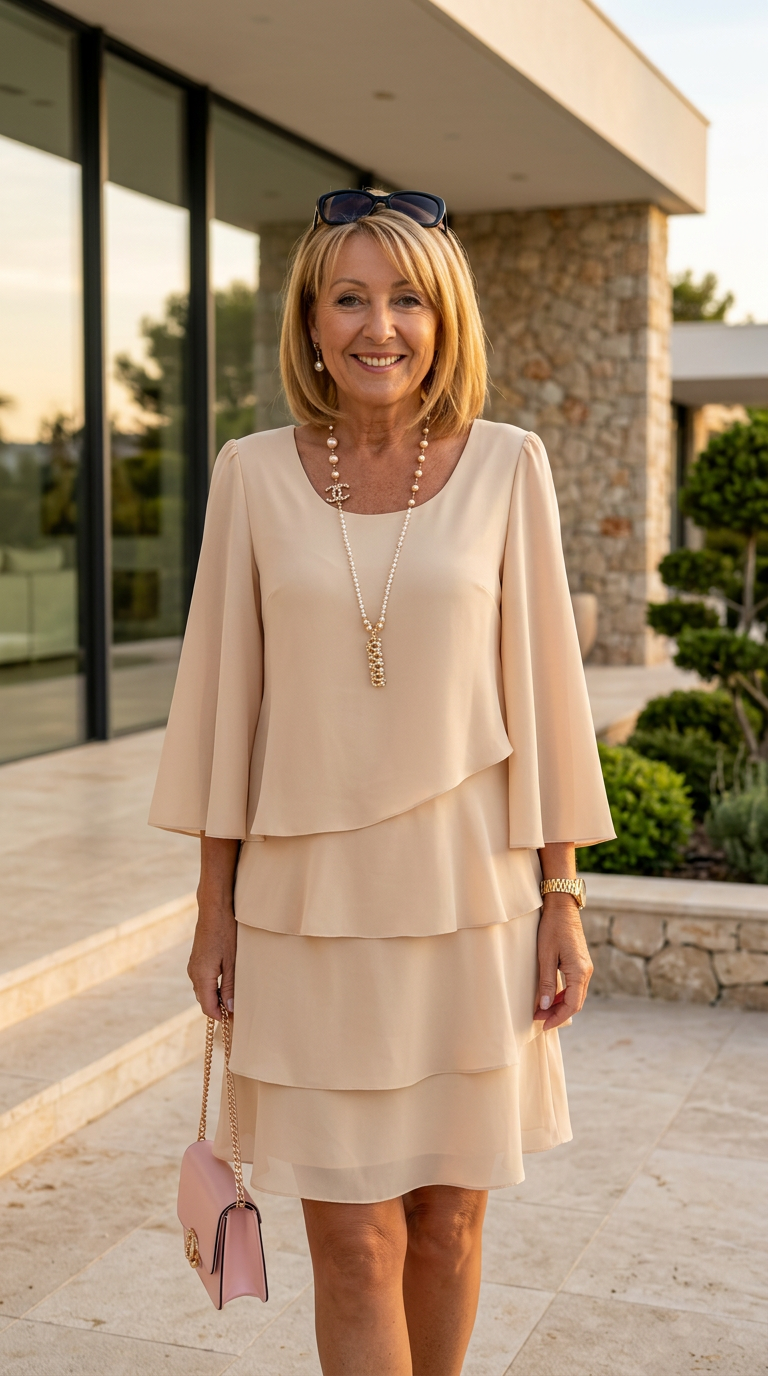 Catherine | Elegant Comfort Ruffle Dress