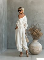 Luxe Linen One-Shoulder Set