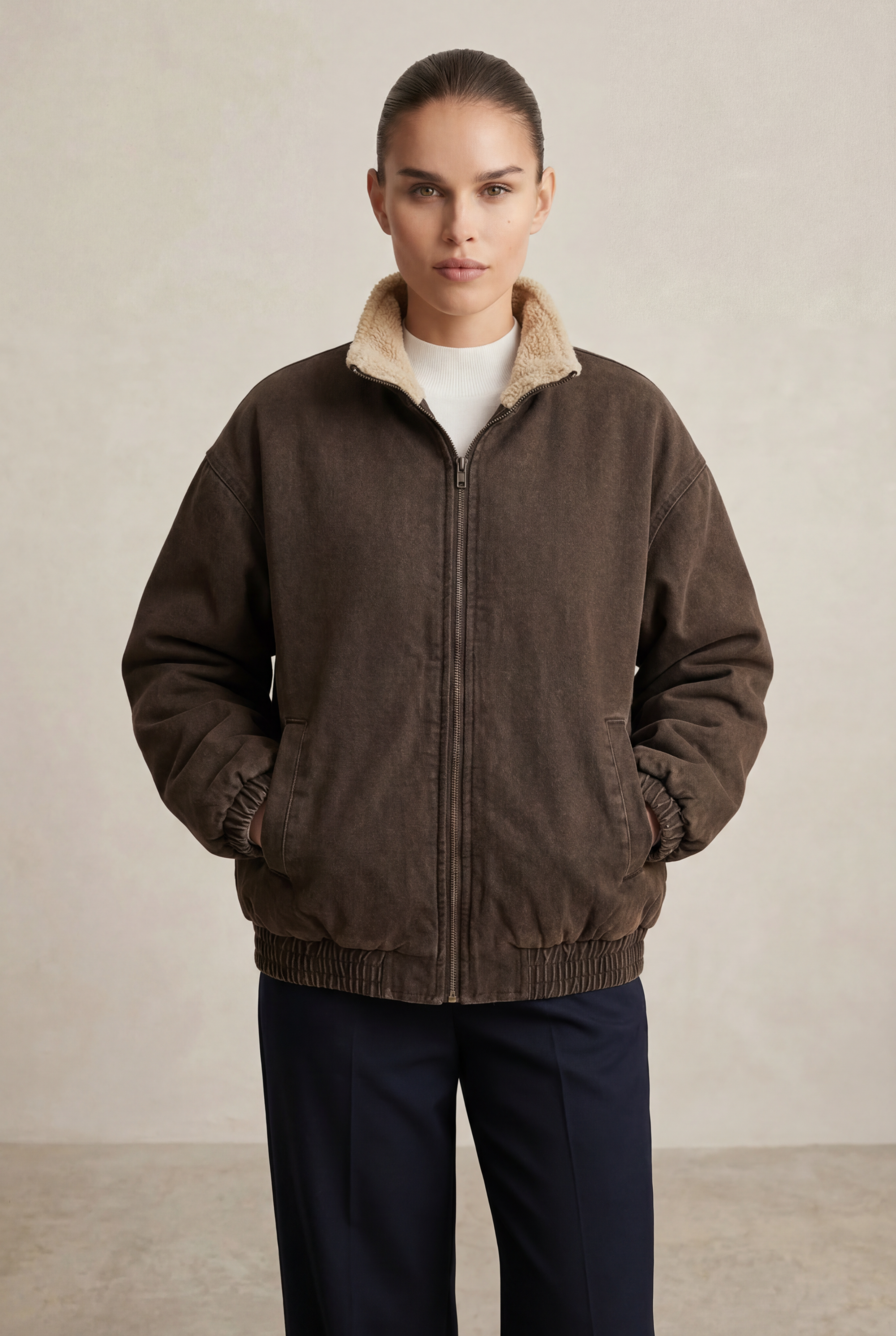 LENA | Sherpa Zip Jacket