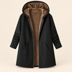 Sherpa-Lined Hooded Coat