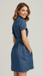 Carol | Short Sleeve Denim Dress