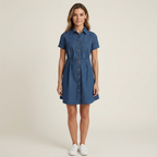 lauren | Short Sleeve Denim Dress