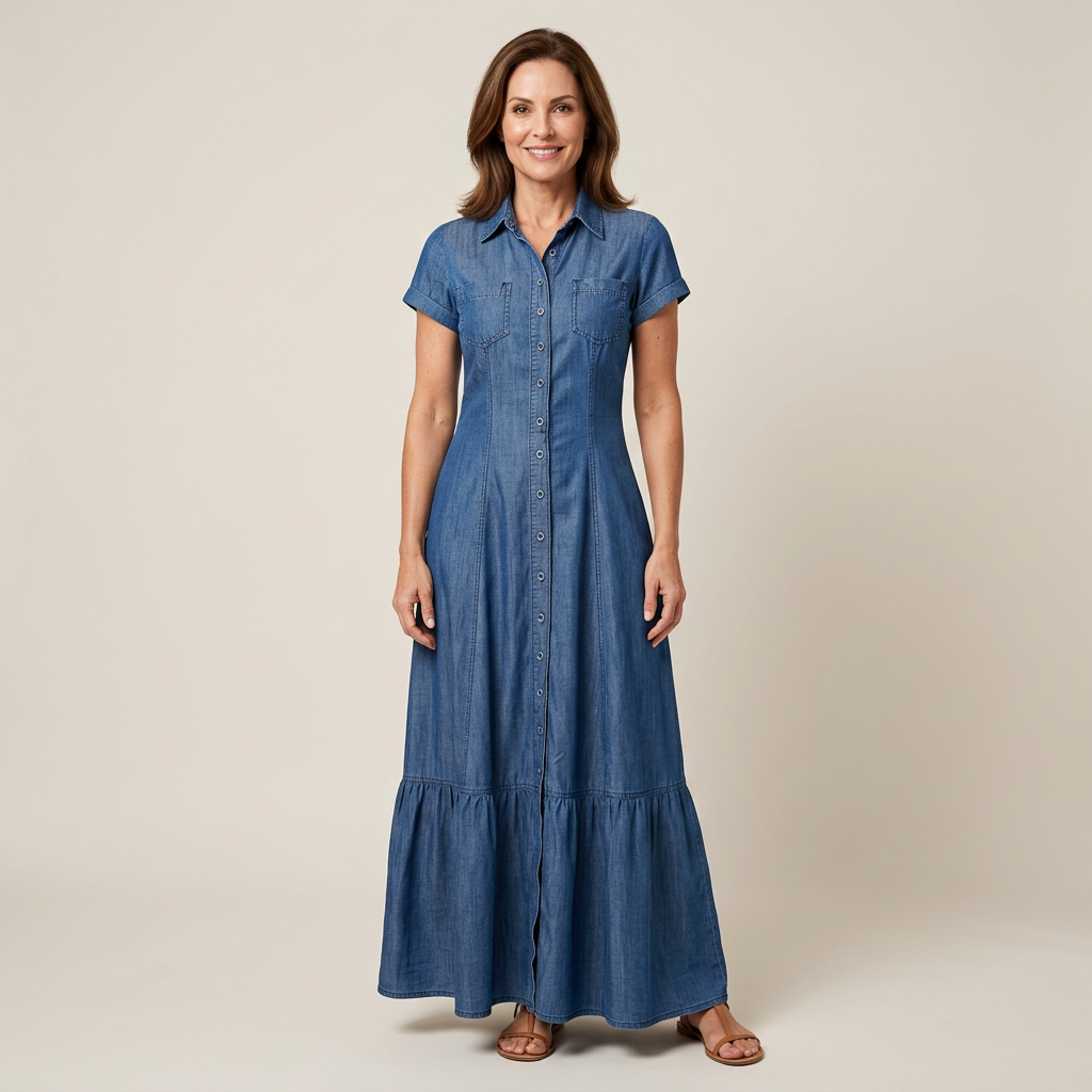Mandy | Long Denim Dress