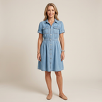 Colette | Short Sleeve Denim Dress