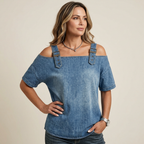 Patricia | Off-Shoulder Denim Shirt