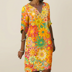 Annie | Vibrant Floral Midi Dress