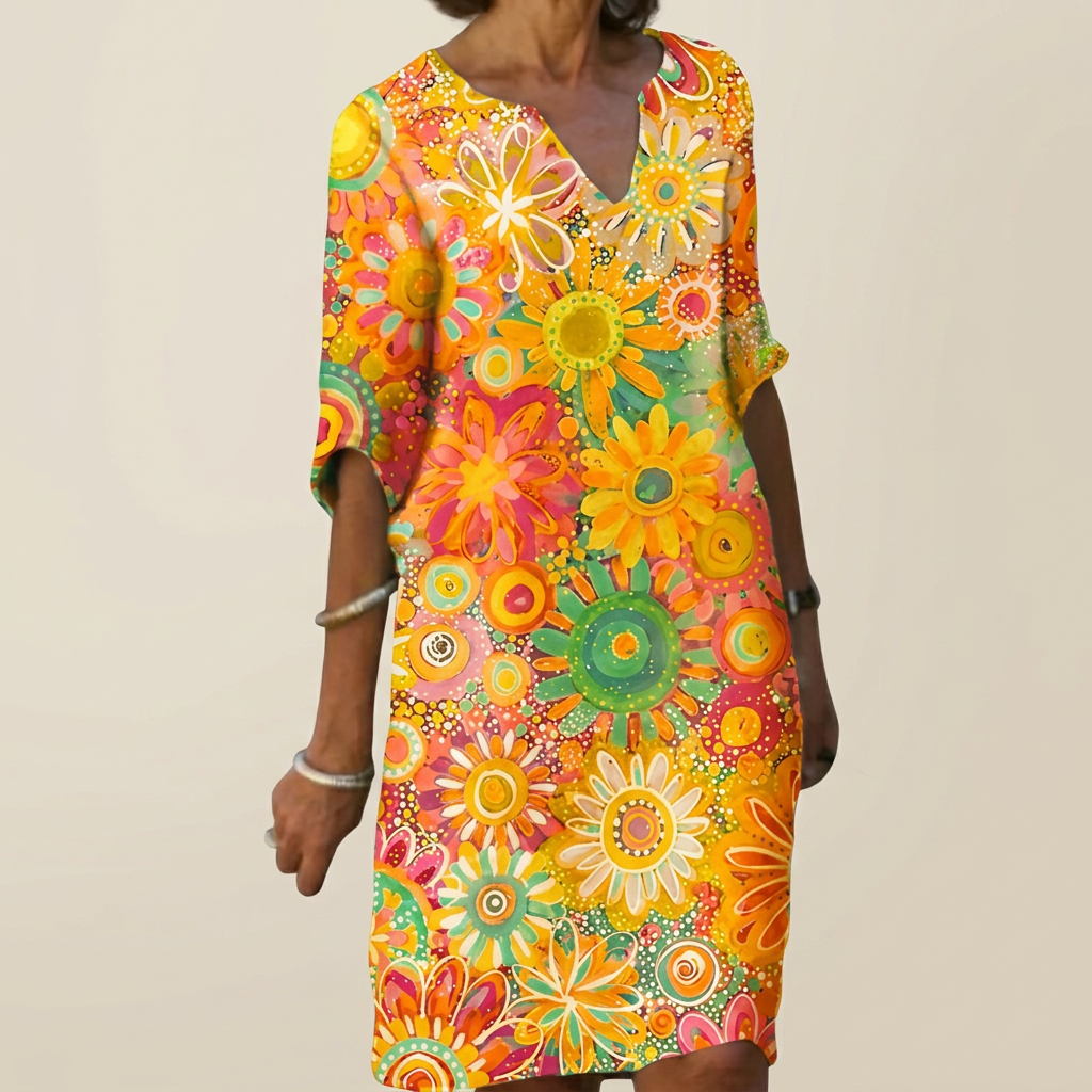 Annie | Vibrant Floral Midi Dress
