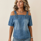 Patricia | Off-Shoulder Denim Shirt