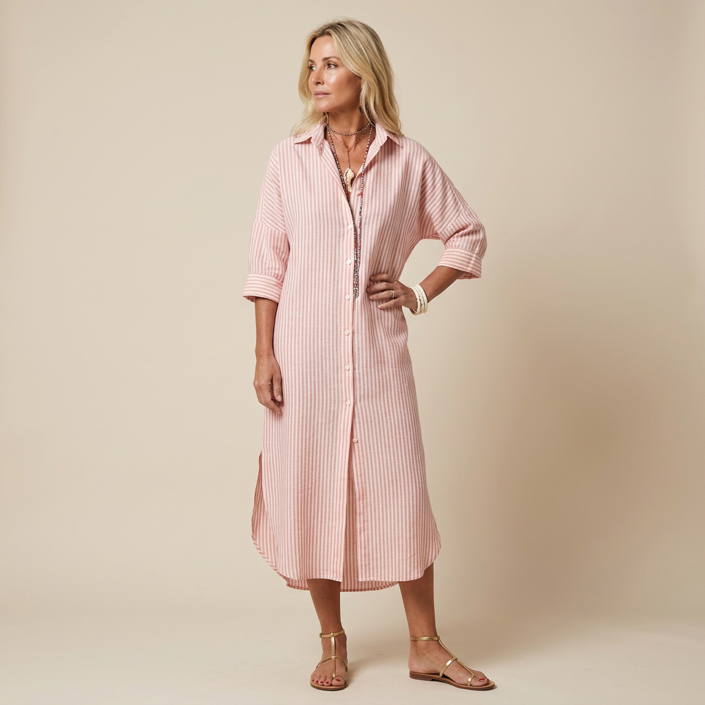 Sunna | Striped Shirt Beach Dress