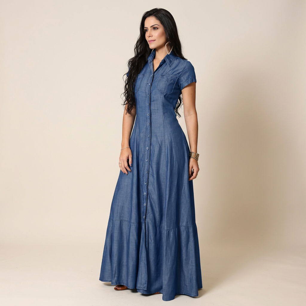 Mandy | Long Denim Dress