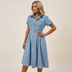 Colette | Short Sleeve Denim Dress