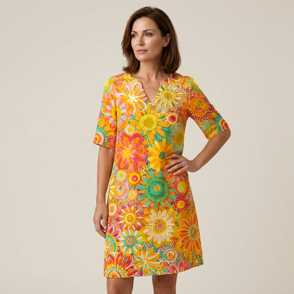 Annie | Vibrant Floral Midi Dress