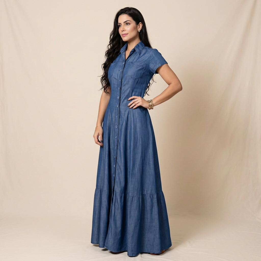 Mandy | Long Denim Dress