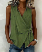 Wide Strap Cross Top with Bow