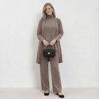 Cardigan Knit Top & Trousers Set