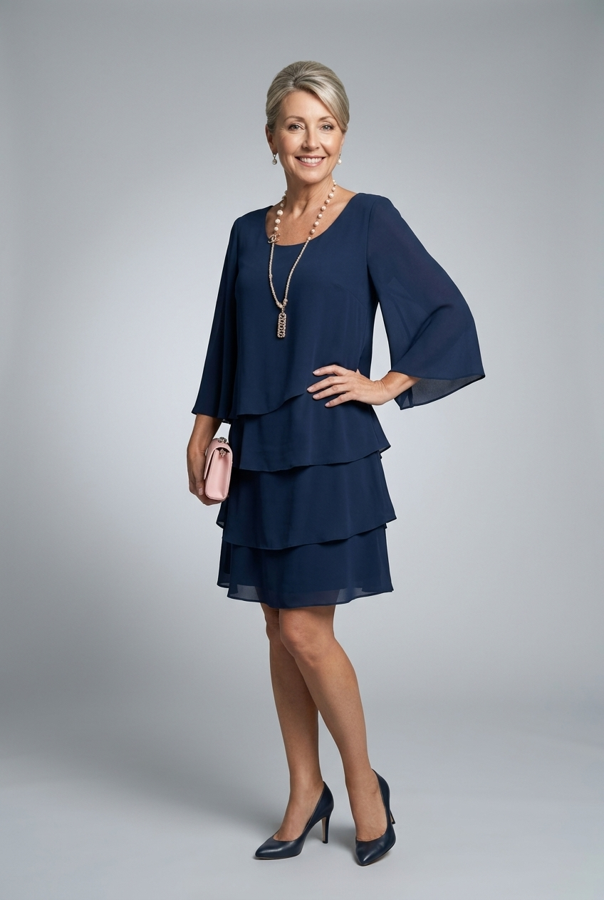 Catherine | Elegant Comfort Ruffle Dress