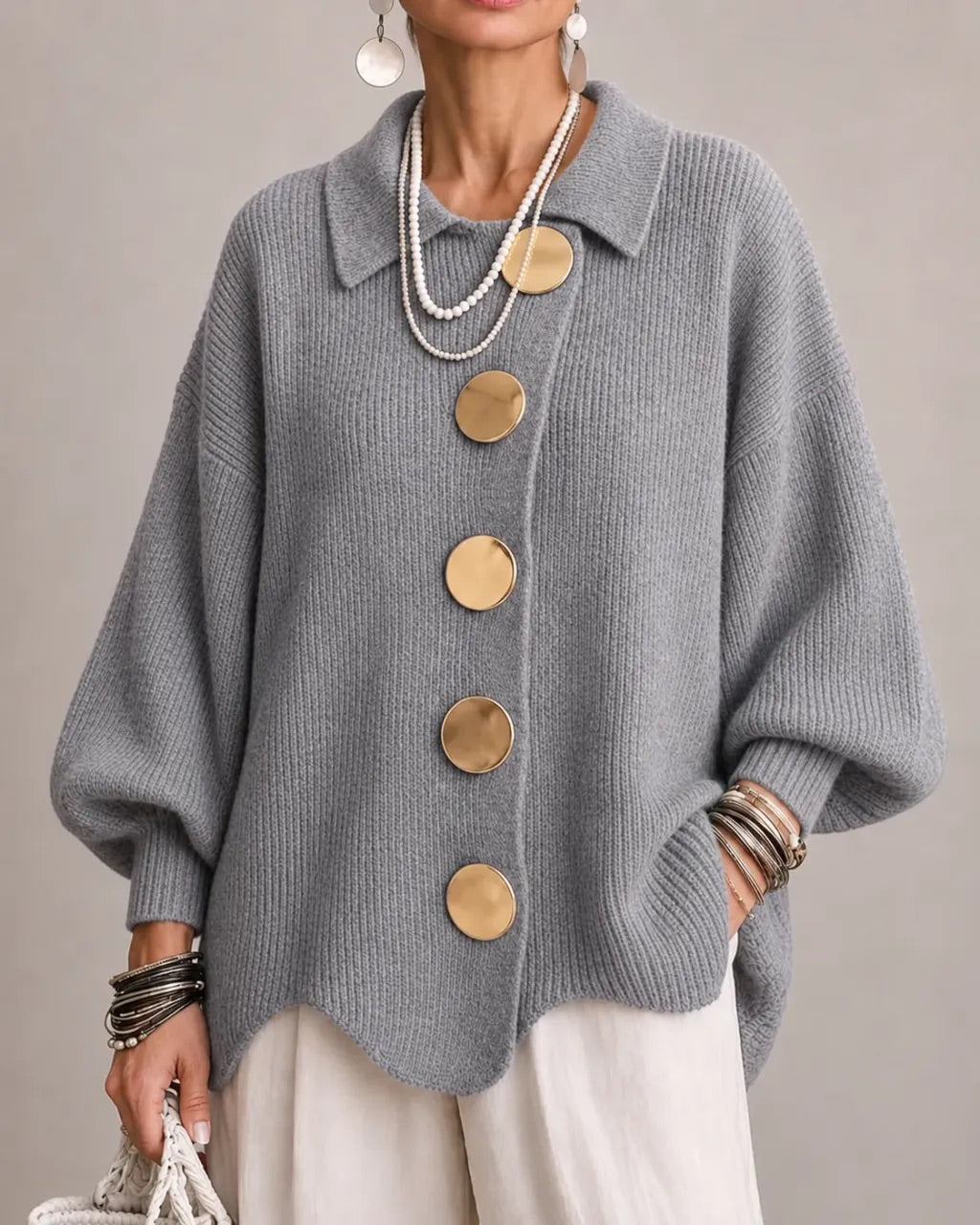 Scalloped Hem Cardigan